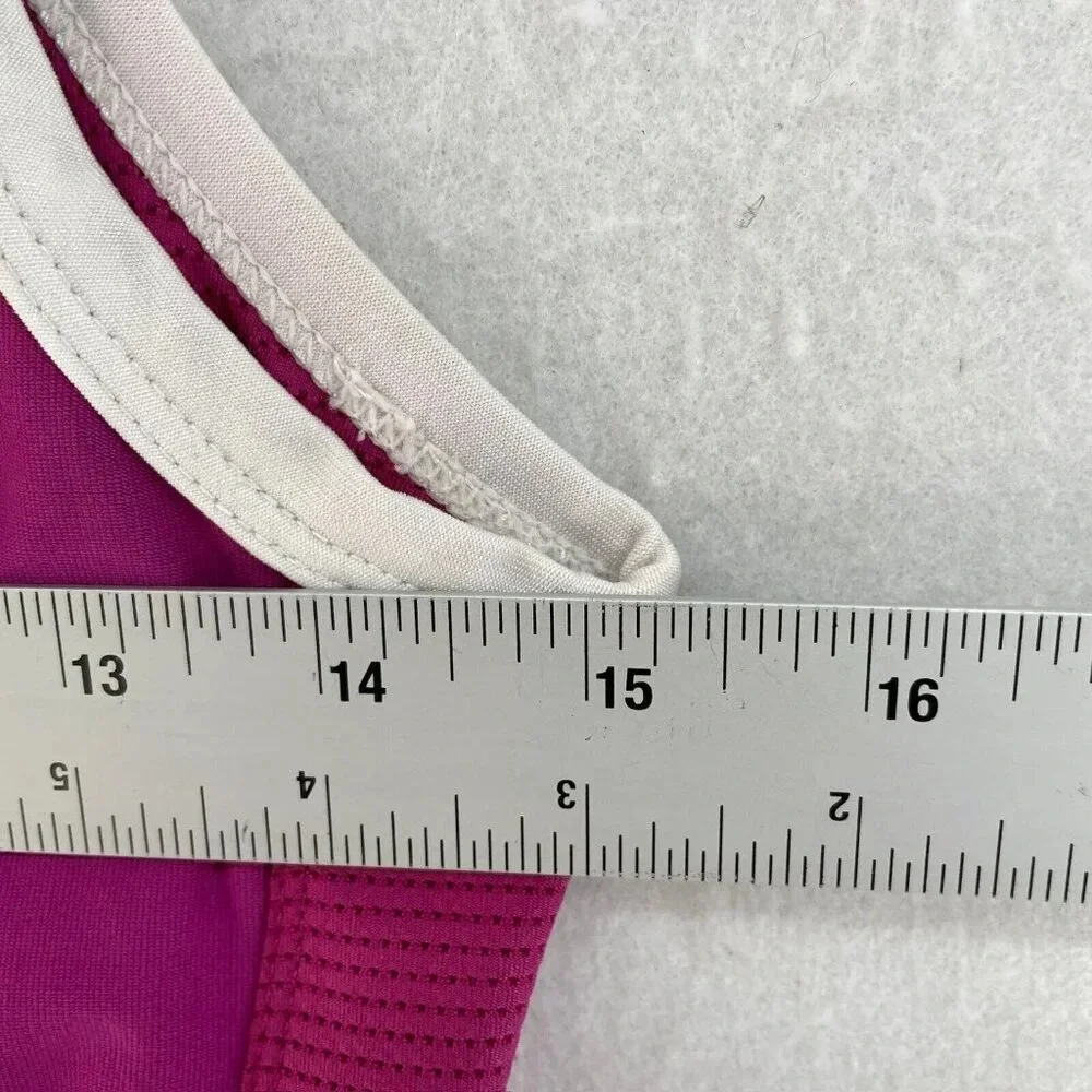 Nike Tank Top Womens Medium Pink Dri- Fit Cropped Logo Breathable Pullover - Picture 4 of 7